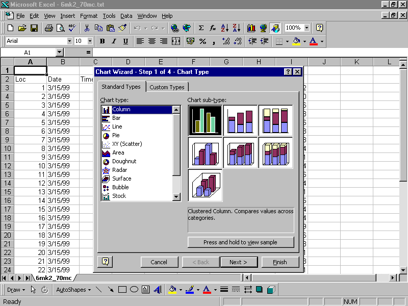 Run the Chart Wizard to make your graph